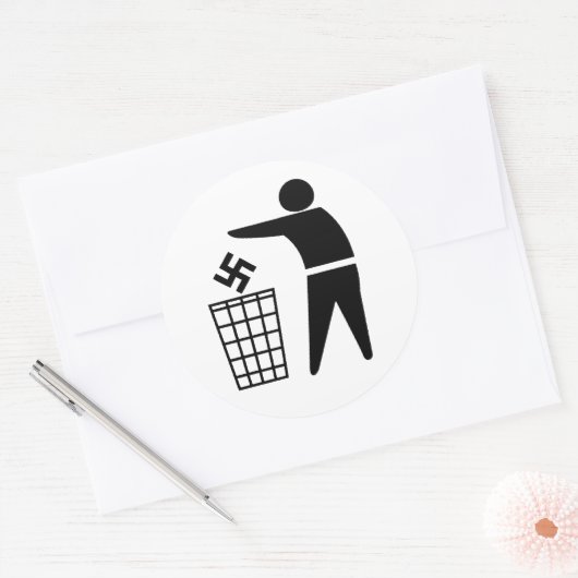Gooi fascisten weg ronde sticker (Envelop)