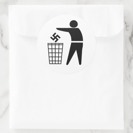 Gooi fascisten weg ronde sticker (Tas)