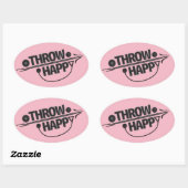 Gooi Happy Shot Zet Discus Gooi Stickers! Ovale Sticker (Vel)
