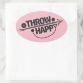 Gooi Happy Shot Zet Discus Gooi Stickers! Ovale Sticker (Tas)