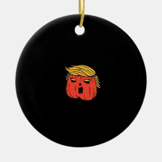 Gooi hem eruit als een pompoen Trumpkin Halloween Keramisch Ornament (Voorkant)