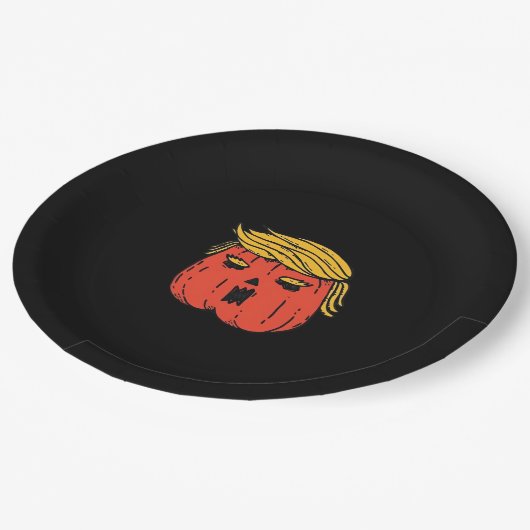 Gooi hem eruit als een pompoen Trumpkin Halloween  Papieren Bordje (Gekanteld)