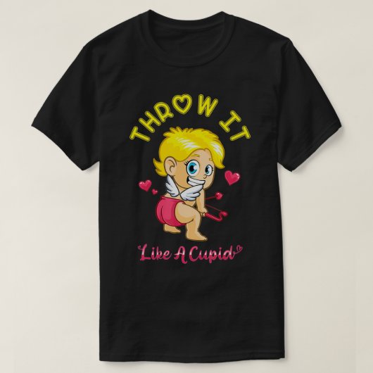 Gooi het als Cupid Happy Valentine's Day Cute Mann T-shirt (Design voorkant)