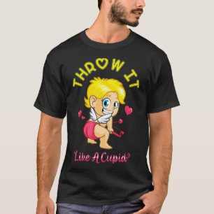 Gooi het als Cupid Happy Valentine's Day Cute Mann T-shirt