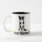 Gooi het gewoon weg | Border Collie Dog Tweekleurige Koffiemok (Links)