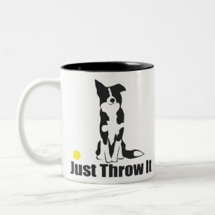 Gooi het gewoon weg Border Collie Dog Tweekleurige Koffiemok