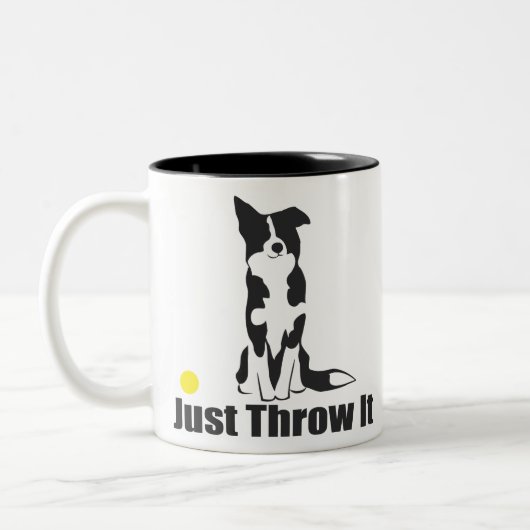 Gooi het gewoon weg | Border Collie Dog Tweekleurige Koffiemok (Links)