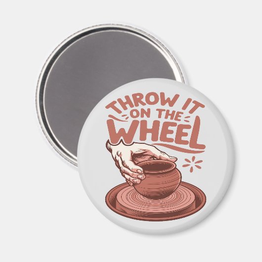 Gooi het op het Wiel Pottery Art Clay Craft Magneet (Voorkant / Achterkant)