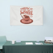 Gooi het op het Wiel Pottery Art Clay Craft Spandoek (Beurs)