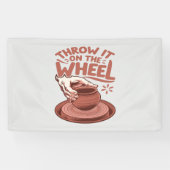 Gooi het op het Wiel Pottery Art Clay Craft Spandoek (Horizontaal)