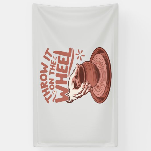 Gooi het op het Wiel Pottery Art Clay Craft Spandoek (Verticaal)