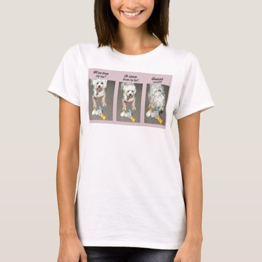 Gooi het Speelgoed T-shirt met White Dog (Voorkant)