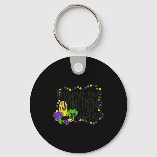 Gooi iets meneer mardi gras kralen new orlean sleutelhanger (Voorkant)