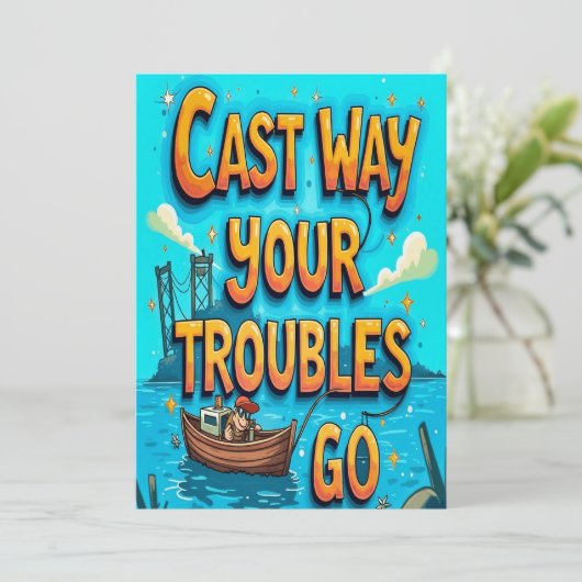 Gooi je problemen weg kaart (Staand voorkant)