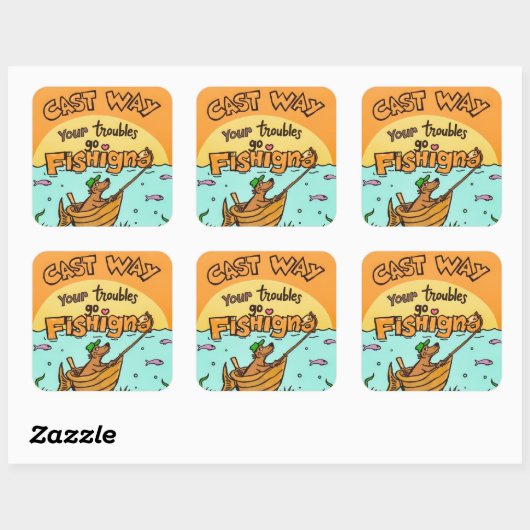 Gooi je problemen weg vierkante sticker (Vel)