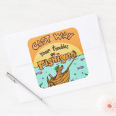 Gooi je problemen weg vierkante sticker (Envelop)