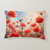 Gooi kussen kussens van papavers in een veld (Achterkant)
