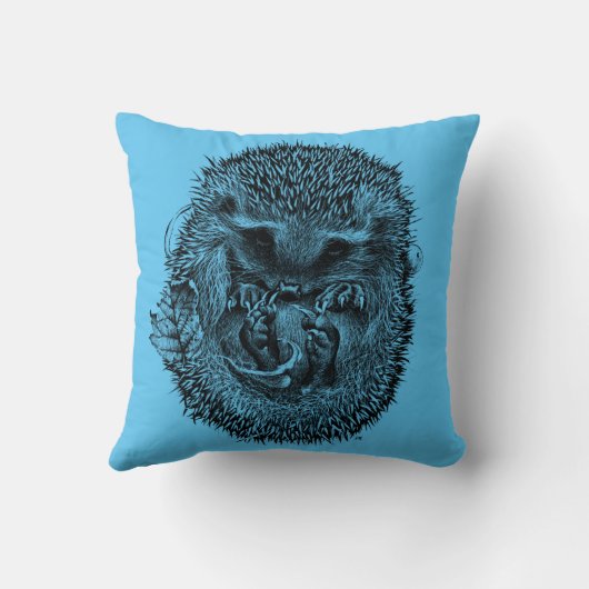 Gooi kussen met slapende egel (Achterkant)