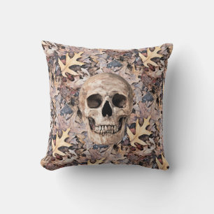 Gooi kussen - schedel, bladeren, catacomben.