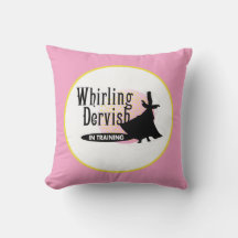 Gooi kussen voor meisje in roze en zwart