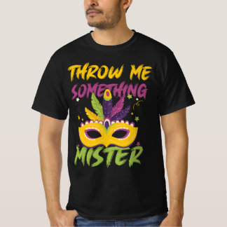 Gooi me iets meneer Mardi Gras kralen feest T-shirt