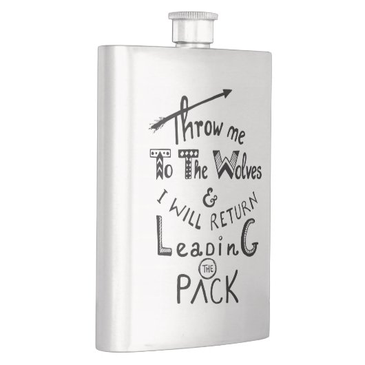 Gooi me naar de wolven! Motivatie prijsopgave Heupfles (Rechts)