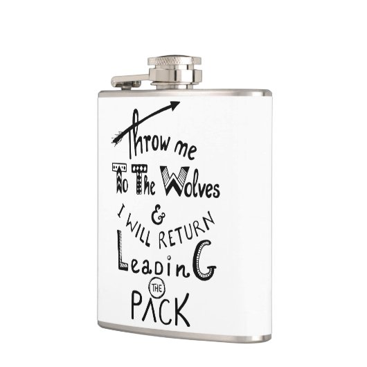 Gooi me naar de wolven! Motivatie prijsopgave Heupfles (Links)