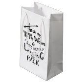 Gooi me naar de wolven! Motivatie prijsopgave Klein Cadeauzakje (Achterkant Gekanteld)