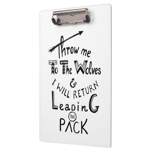 Gooi me naar de wolven! Motivatie prijsopgave Klembord (Links)