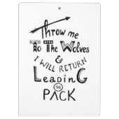 Gooi me naar de wolven! Motivatie prijsopgave Klembord (Achterkant)