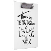 Gooi me naar de wolven! Motivatie prijsopgave Klembord (Rechts)