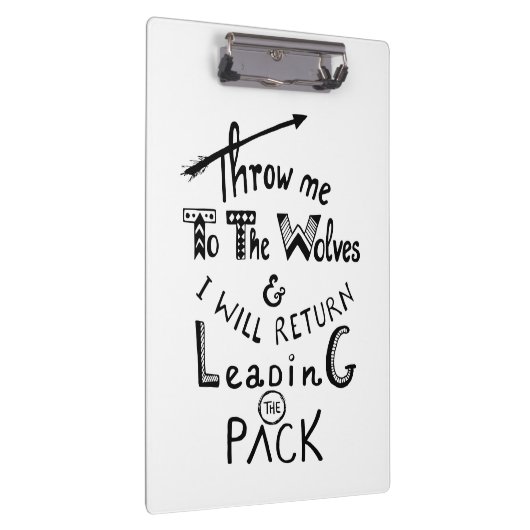 Gooi me naar de wolven! Motivatie prijsopgave Klembord (Rechts)