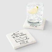 Gooi me naar de wolven! Motivatie prijsopgave Stenen Onderzetter (Zijkant)