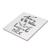 Gooi me naar de wolven! Motivatie prijsopgave Tegeltje (Zijkant)