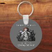 "Gooi me naar de wolven" Sleutelhanger (Voorkant)