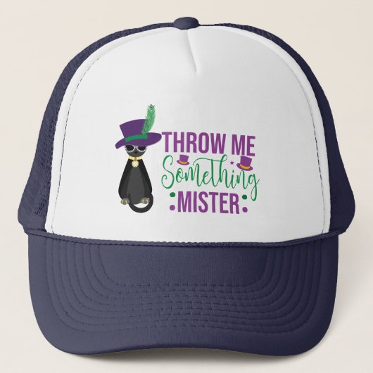 Gooi Me Wat Toebehoren Meneer Mardi Gras Trucker H Pet (Voorkant)