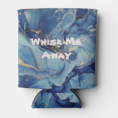 Gooi me weg Blauw Marmer Monogrammed | Blikjeskoeler (Voorkant)