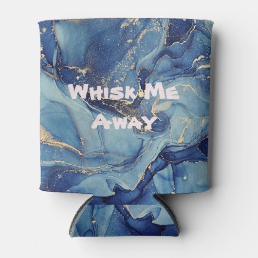 Gooi me weg Blauw Marmer Monogrammed | Blikjeskoeler (Voorkant)