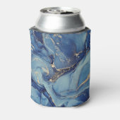 Gooi me weg Blauw Marmer Monogrammed | Blikjeskoeler (Blikje Achterkant)