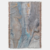 Gooi - moderne abstracte rivierblauwe bronzen crèm deken (Voorkant Verticaal)