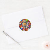 Gooi robot verfspat stok ronde sticker (Envelop)