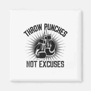 Gooi stoten geen excuses Boxer Sports Gym Athlete Magneet