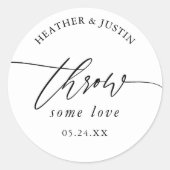 Gooi wat liefde bruiloft Confetti gunst Ronde Sticker (Voorkant)