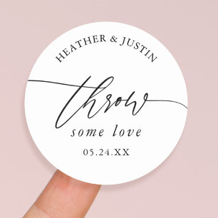 Gooi wat liefde bruiloft Confetti gunst Ronde Sticker