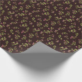 Gooide Bloemen Wildbloemen op Chocolade Bruin Cadeaupapier (Hoek)