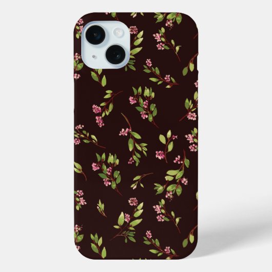Gooide Bloemen Wildbloemen op Chocolade Bruin Case-Mate iPhone Case (Achterkant)