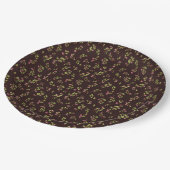 Gooide Bloemen Wildbloemen op Chocolade Bruin Papieren Bordje (Gekanteld)