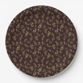 Gooide Bloemen Wildbloemen op Chocolade Bruin Papieren Bordje (Voorkant)