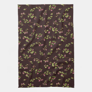 Gooide Bloemen Wildbloemen op Chocolade Bruin Theedoek