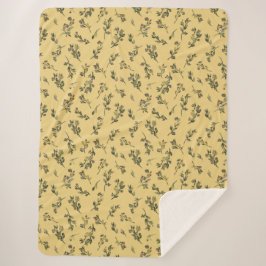 Gooide Bloemen Wildbloemen op Jonquil Yellow Sherpa Deken